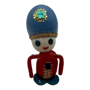 Vintage Toy Soldier Christmas Ornament Nutcracker Japan Putz‎ Cardboard 5" Tall